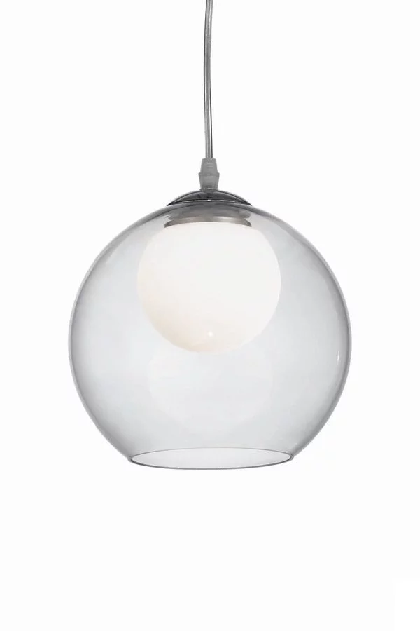   
                        Люстра IDEAL LUX (Італія) 48749    
                         у стилі модерн.  
                        Тип джерела світла: cвітлодіодні led, галогенні.                         Форма: куля.                         Кольори плафонів і підвісок: прозорий, білий.                         Матеріал: скло.                          фото 1