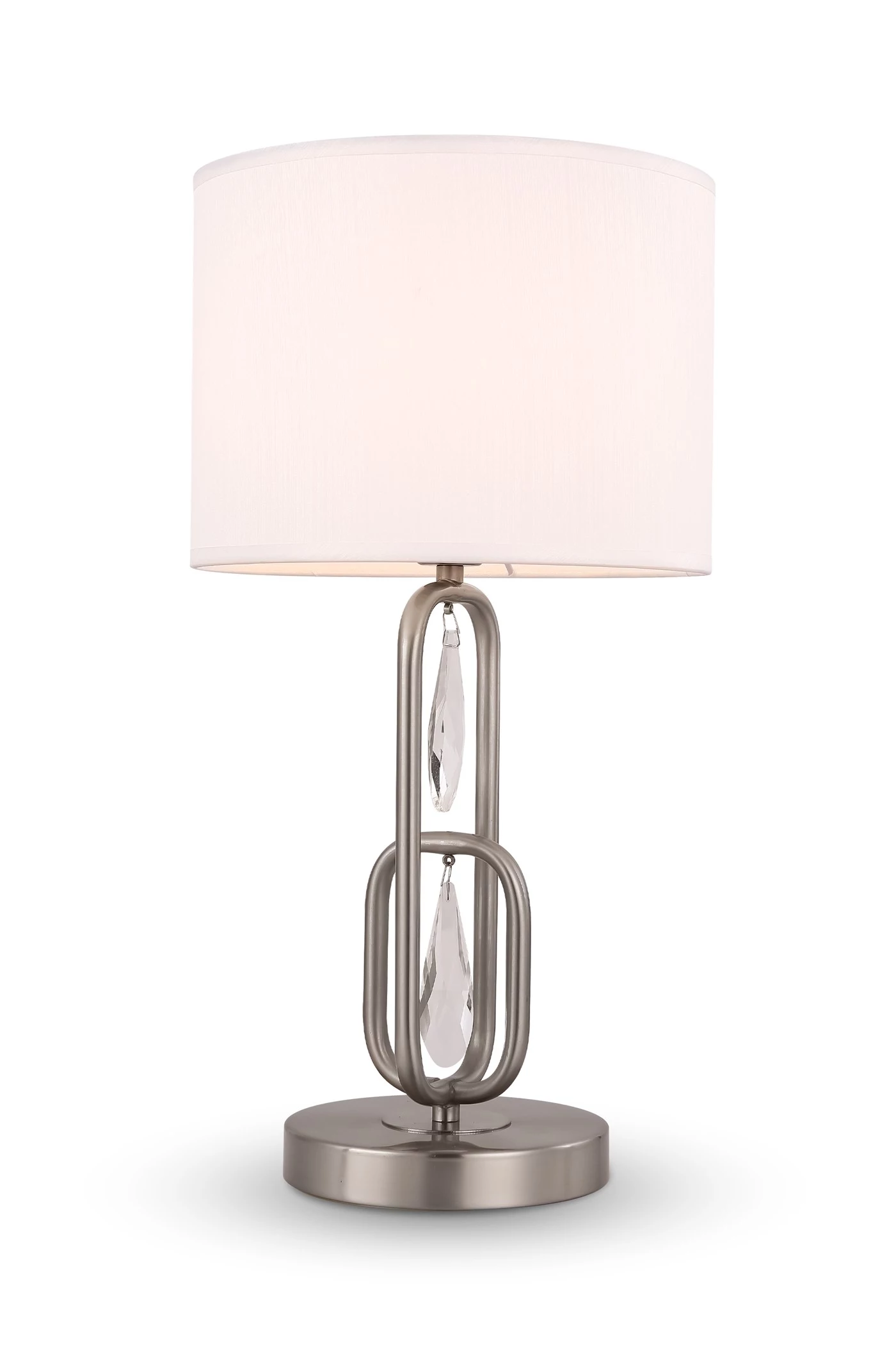   
                        
                        Настільна лампа FREYA (Німеччина) 49992    
                         у стилі Класика.  
                        Тип джерела світла: світлодіодна лампа, змінна.                                                 Кольори плафонів і підвісок: Білий, Прозорий.                         Матеріал: Тканина, Кришталь.                          фото 1