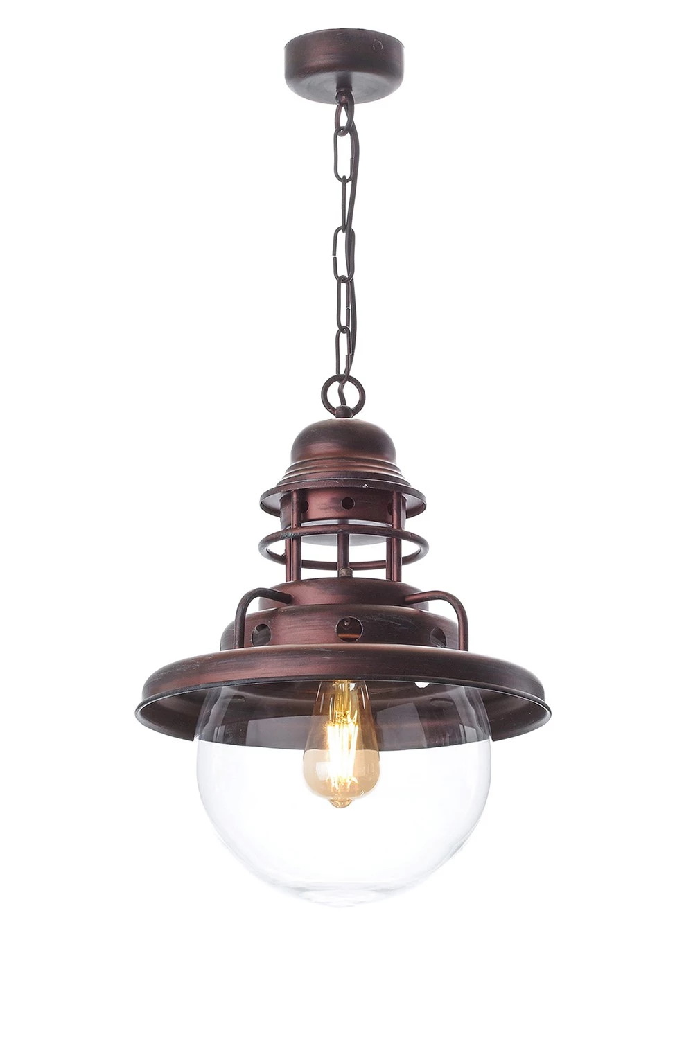   
                        
                        Люстра NB LIGHT (Україна) 50697    
                         У стилі Лофт, Кантрі.  
                        Тип джерела світла: світлодіодна лампа, змінна.                         Форма: Коло.                         Кольори плафонів і підвісок: Коричневий, Мідь, Прозорий.                         Матеріал: Метал, Скло.                          фото 1