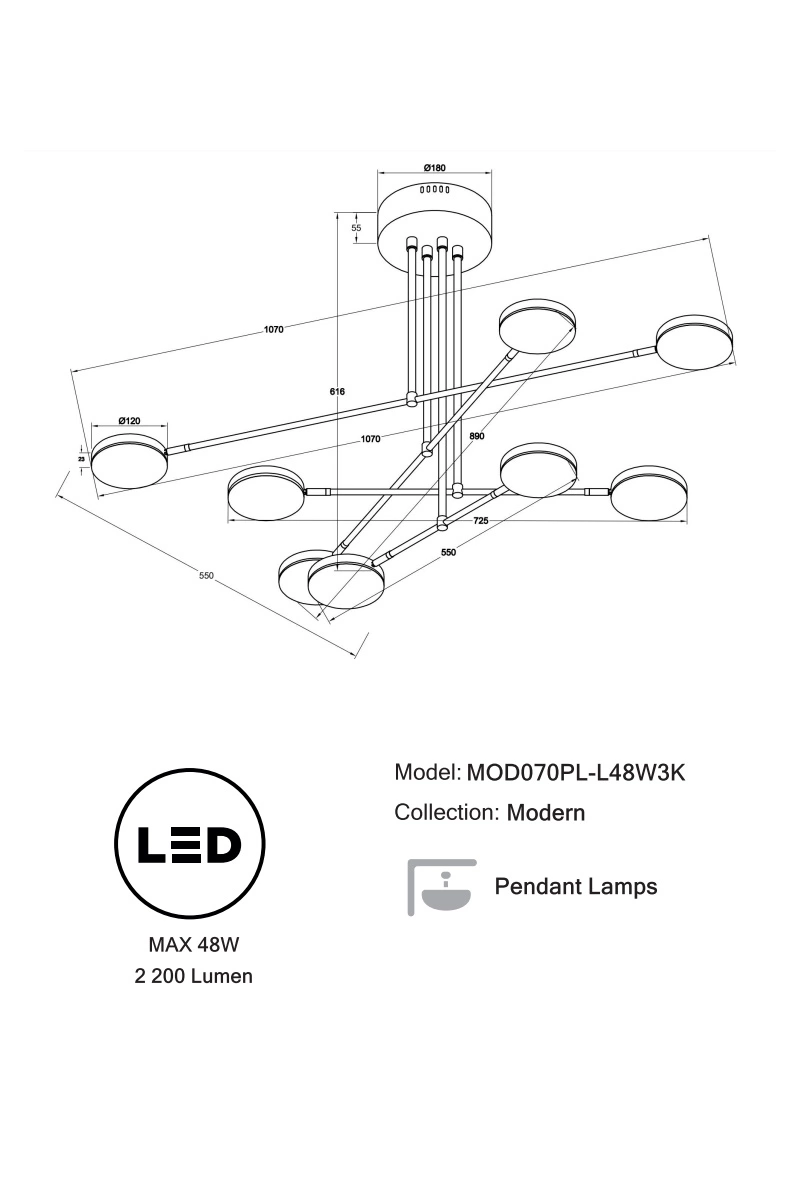   
                        
                        Люстра MAYTONI (Німеччина) 50739    
                         у стилі Хай-тек.  
                        Тип джерела світла: вбудований led-модуль, незмінний.                         Форма: Коло.                         Кольори плафонів і підвісок: Білий.                         Матеріал: Акрил.                          фото 7