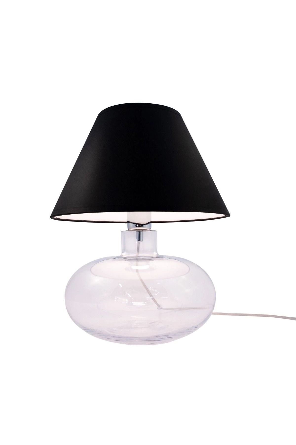   
                        Настільна лампа ZUMALINE (Польща) 51020    
                         у стилі модерн.  
                        Тип джерела світла: cвітлодіодні led, енергозберігаючі, розжарювання.                                                 Кольори плафонів і підвісок: чорний,  білий.                         Матеріал: тканина.                          фото 2