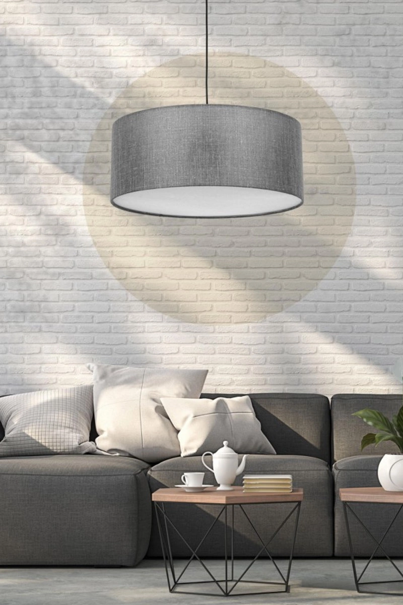   
                        
                        Люстра TK LIGHTING (Польша) 51553    
                         В стиле Модерн.  
                        Тип источника света: светодиодная лампа, сменная.                         Форма: Цилиндр.                         Цвета плафонов и подвесок: Серый, Белый.                         Материал: Ткань, Пластик.                          фото 3