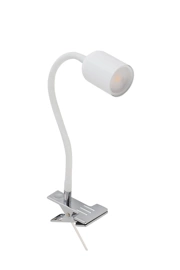   
                        Настільна лампа TK LIGHTING (Польща) 51723    
                         у стилі хай-тек.  
                        Тип джерела світла: cвітлодіодні led, галогенні.                                                 Кольори плафонів і підвісок: білий.                         Матеріал: метал, пластик.                          фото 1