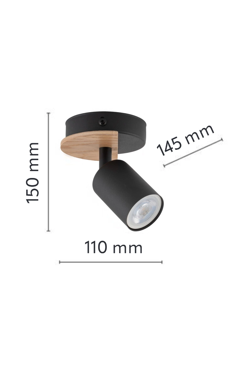   
                        
                        Точковий світильник TK LIGHTING (Польща) 51740    
                         У стилі Лофт, Кантрі.  
                        Тип джерела світла: світлодіодна лампа, змінна.                         Форма: Коло.                         Кольори плафонів і підвісок: Чорний.                         Матеріал: Метал, Пластик.                          фото 2