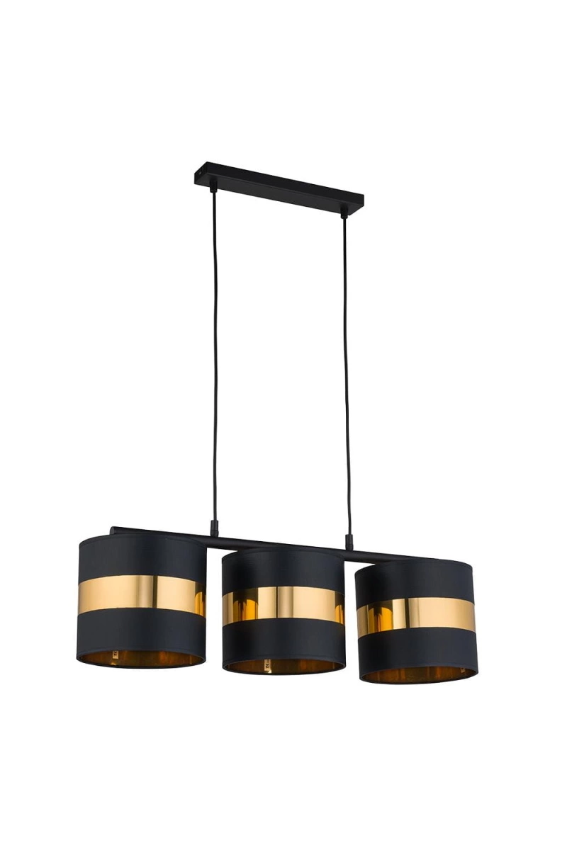   
                        Люстра TK LIGHTING (Польща) 51779    
                         у стилі Лофт.  
                        Тип джерела світла: світлодіодна лампа, змінна.                         Форма: Прямокутник.                         Кольори плафонів і підвісок: Чорний, Золото.                         Матеріал: Тканина.                          фото 1