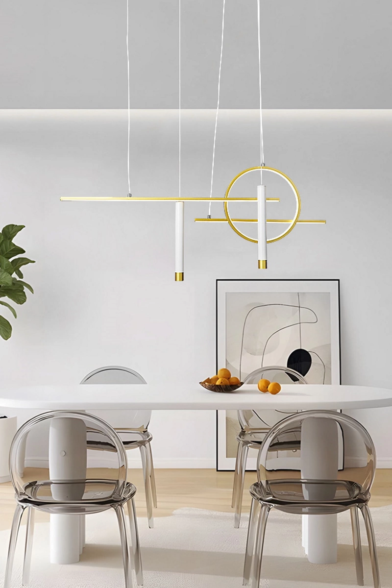   
                        
                        Люстра LAGUNA LIGHTING (Україна) 52766    
                         У стилі Хай-тек.  
                        Тип джерела світла: вбудований led-модуль, незмінний.                         Форма: Багатоформний.                         Кольори плафонів і підвісок: Золото, Білий.                         Матеріал: Алюміній, Пластик.                          фото 2