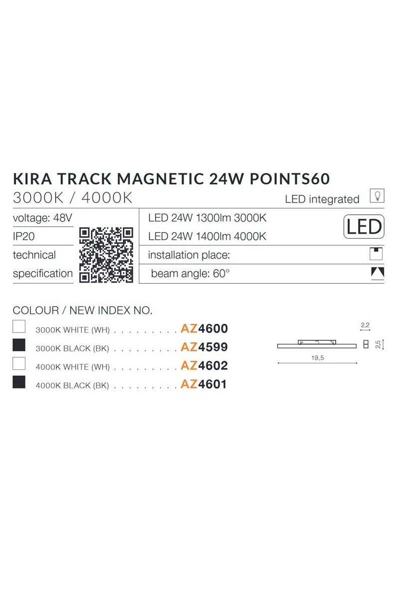   
                        Трековий магнітний світильник AZZARDO (Польща) 53507    
                         у стилі Хай-тек, Лофт.  
                        Тип джерела світла: вбудовані світлодіоди led.                                                 Кольори плафонів і підвісок: Чорний.                         Матеріал: Метал.                          фото 7