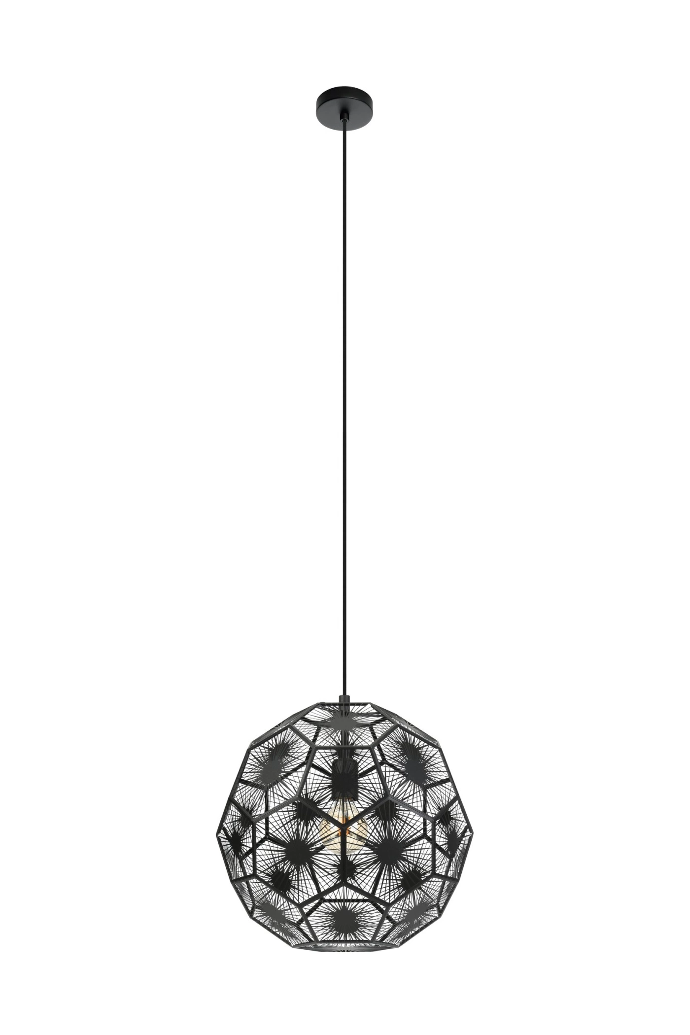   
                        
                        Люстра EGLO (Австрія) 53745    
                         у стилі Флористика, Модерн.  
                        Тип джерела світла: світлодіодна лампа, змінна.                         Форма: Куля.                         Кольори плафонів і підвісок: Чорний.                         Матеріал: Сталь.                          фото 1
