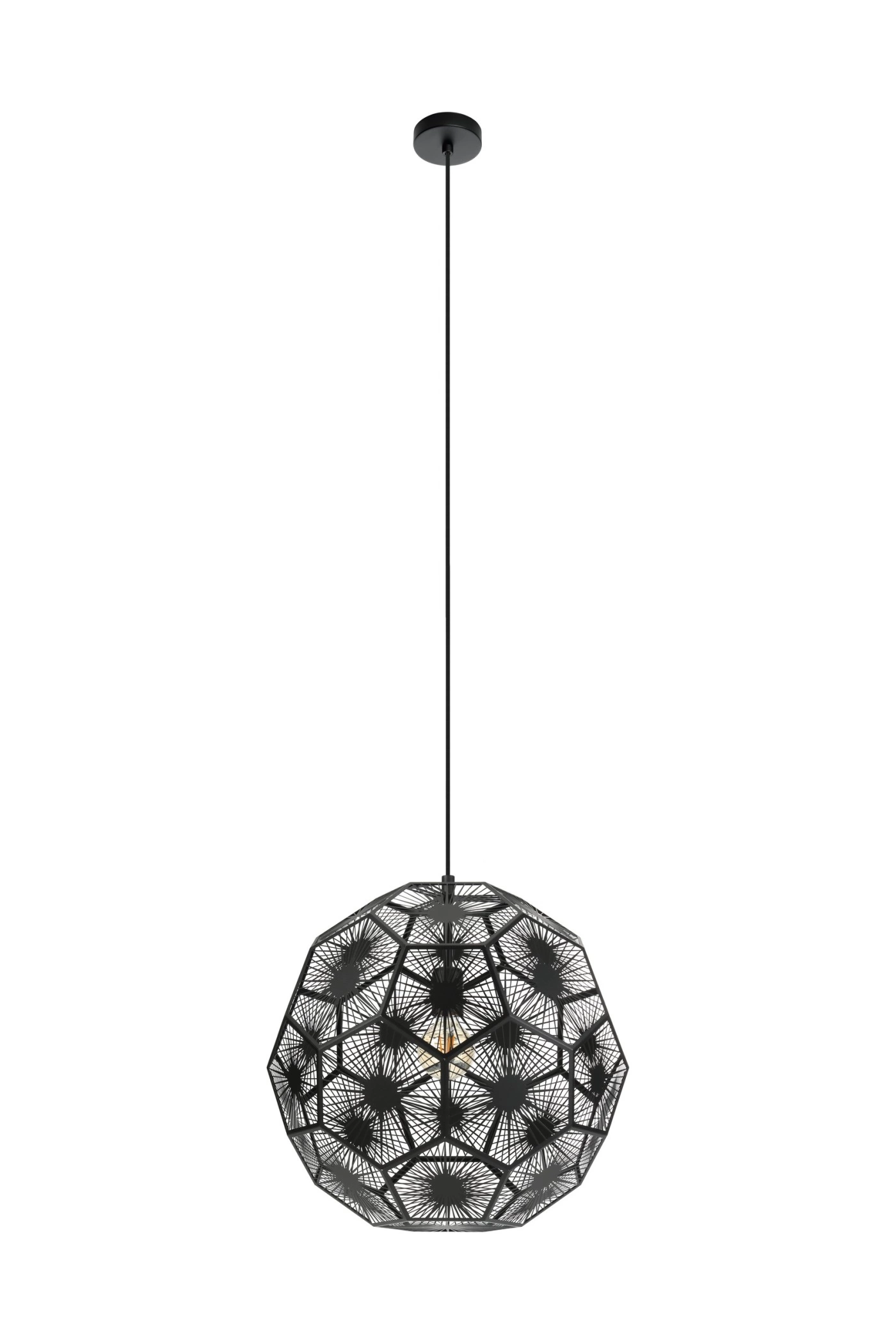   
                        
                        Люстра EGLO (Австрія) 53746    
                         у стилі Флористика, Модерн.  
                        Тип джерела світла: світлодіодна лампа, змінна.                         Форма: Куля.                         Кольори плафонів і підвісок: Чорний.                         Матеріал: Сталь.                          фото 1
