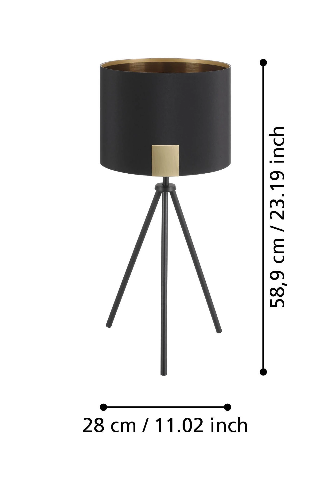   
                        
                        Настольная лампа EGLO (Австрия) 53812    
                         в стиле Лофт.  
                        Тип источника света: светодиодная лампа, сменная.                                                 Цвета плафонов и подвесок: Черный, Желтый.                         Материал: Ткань.                          фото 3