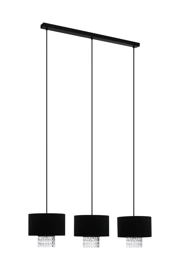   
                        
                        Люстра EGLO (Австрія) 53822    
                         у стилі Арт-деко.  
                        Тип джерела світла: світлодіодна лампа, змінна.                         Форма: Прямокутник.                         Кольори плафонів і підвісок: Чорний, Прозорий.                         Матеріал: Тканина, Скло.                          фото 1