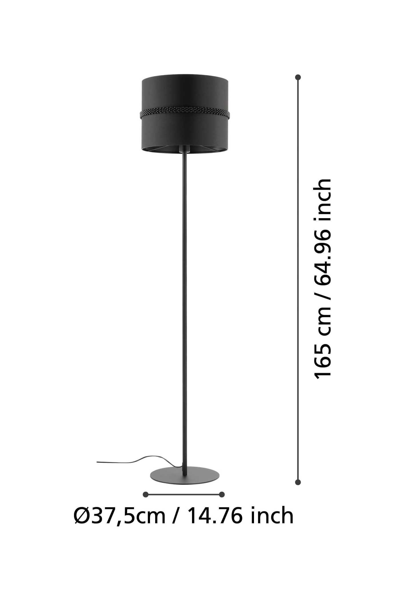   
                        
                        Торшер EGLO (Австрія) 53857    
                         у стилі Модерн.  
                        Тип джерела світла: світлодіодна лампа, змінна.                                                 Кольори плафонів і підвісок: Чорний.                         Матеріал: Тканина, Скло.                          фото 4