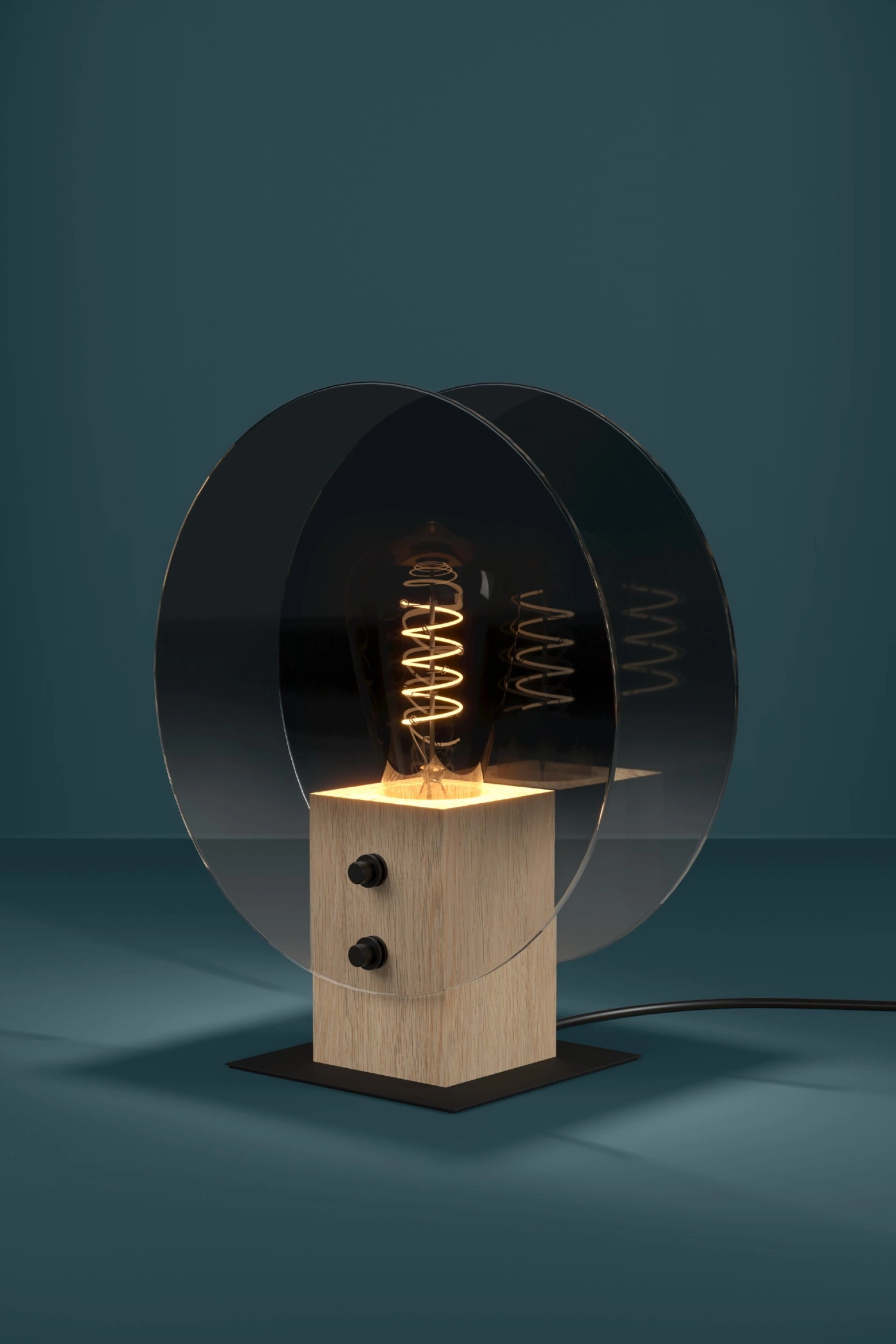   
                        Настільна лампа EGLO (Австрія) 53906    
                         у стилі Модерн.  
                        Тип джерела світла: cвітлодіодні led, енергозберігаючі, розжарювання.                                                 Кольори плафонів і підвісок: Чорний, Прозорий, Сірий.                         Матеріал: Скло.                          фото 2