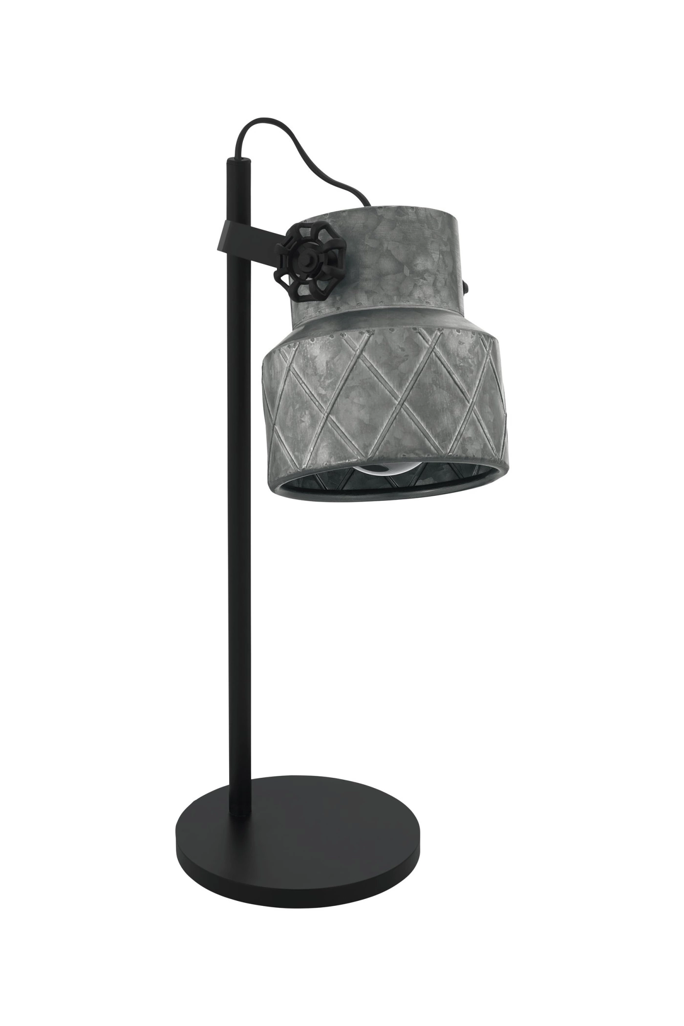   
                        Настільна лампа EGLO (Австрія) 54011    
                         у стилі Лофт.  
                        Тип джерела світла: cвітлодіодні led, енергозберігаючі, розжарювання.                                                 Кольори плафонів і підвісок: Сірий.                         Матеріал: Сталь.                          фото 1