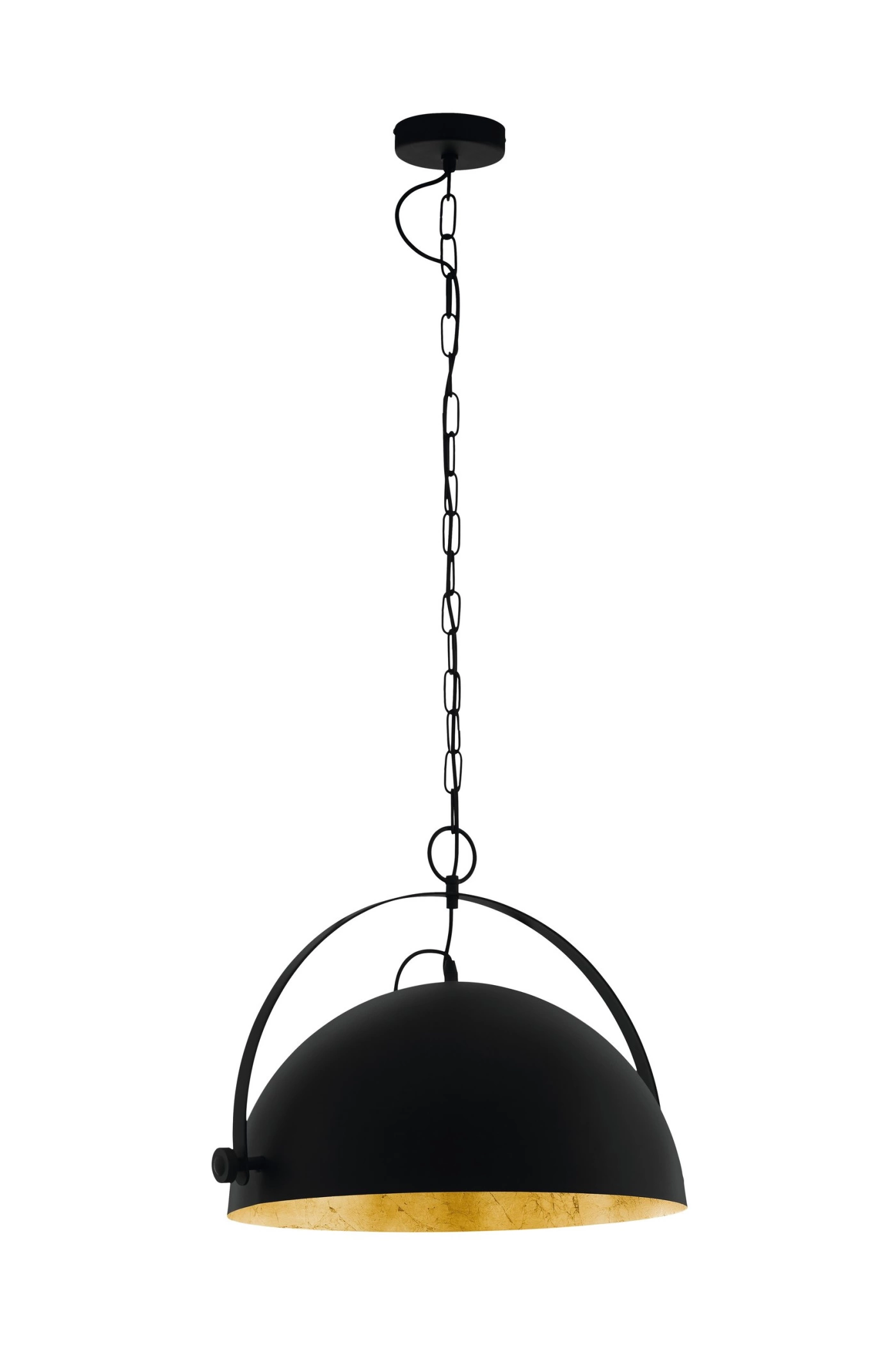   
                        Люстра EGLO (Австрія) 54044    
                         у стилі Лофт.  
                        Тип джерела світла: світлодіодна лампа, змінна.                         Форма: Коло.                         Кольори плафонів і підвісок: Чорний, Золото.                         Матеріал: Сталь.                          фото 1