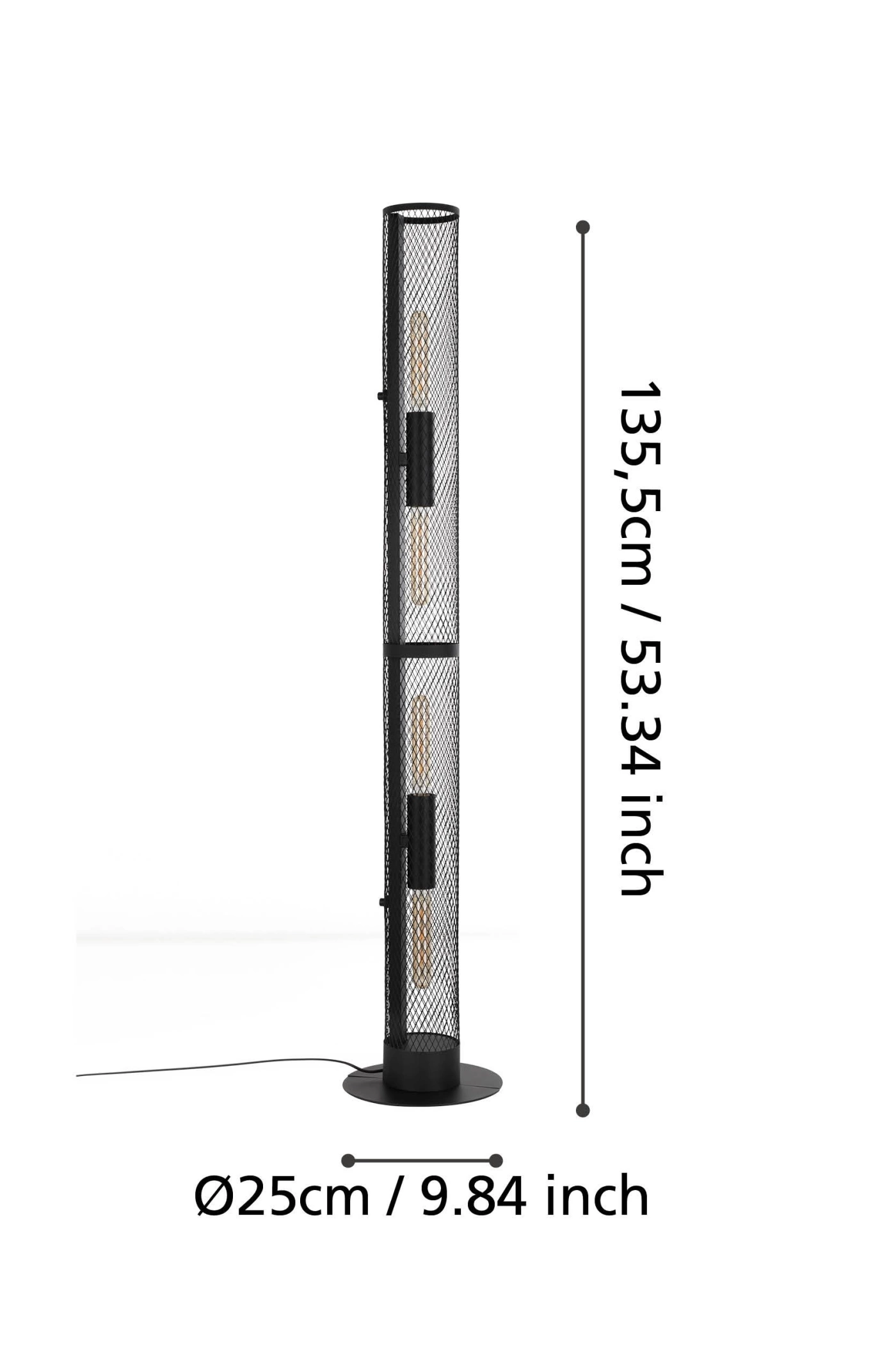   
                        
                        Торшер EGLO (Австрія) 54118    
                         у стилі Лофт.  
                        Тип джерела світла: світлодіодна лампа, змінна.                                                 Кольори плафонів і підвісок: Чорний.                         Матеріал: Сталь.                          фото 3