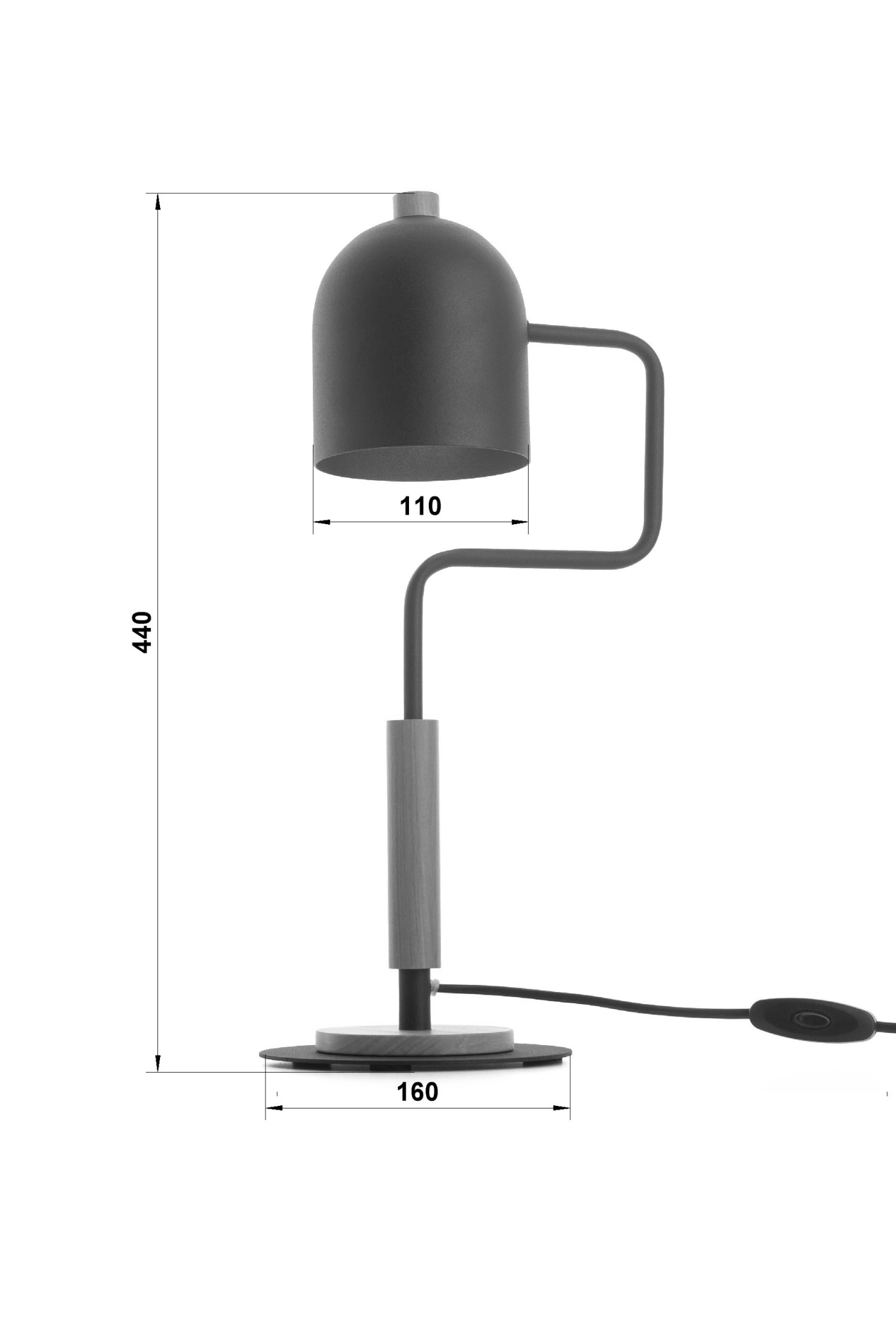   
                        
                        Настільна лампа NB LIGHT (Україна) 54290    
                         у стилі Скандинавський.  
                        Тип джерела світла: світлодіодна лампа, змінна.                                                 Кольори плафонів і підвісок: Сірий.                         Матеріал: Метал.                          фото 4