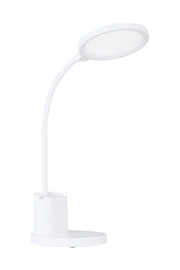   
                        
                        Настільна лампа EGLO (Австрія) 54444    
                         у стилі Хай-тек.  
                        Тип джерела світла: вбудований led-модуль, незмінний.                                                 Кольори плафонів і підвісок: Білий.                         Матеріал: Пластик.                          фото 1
