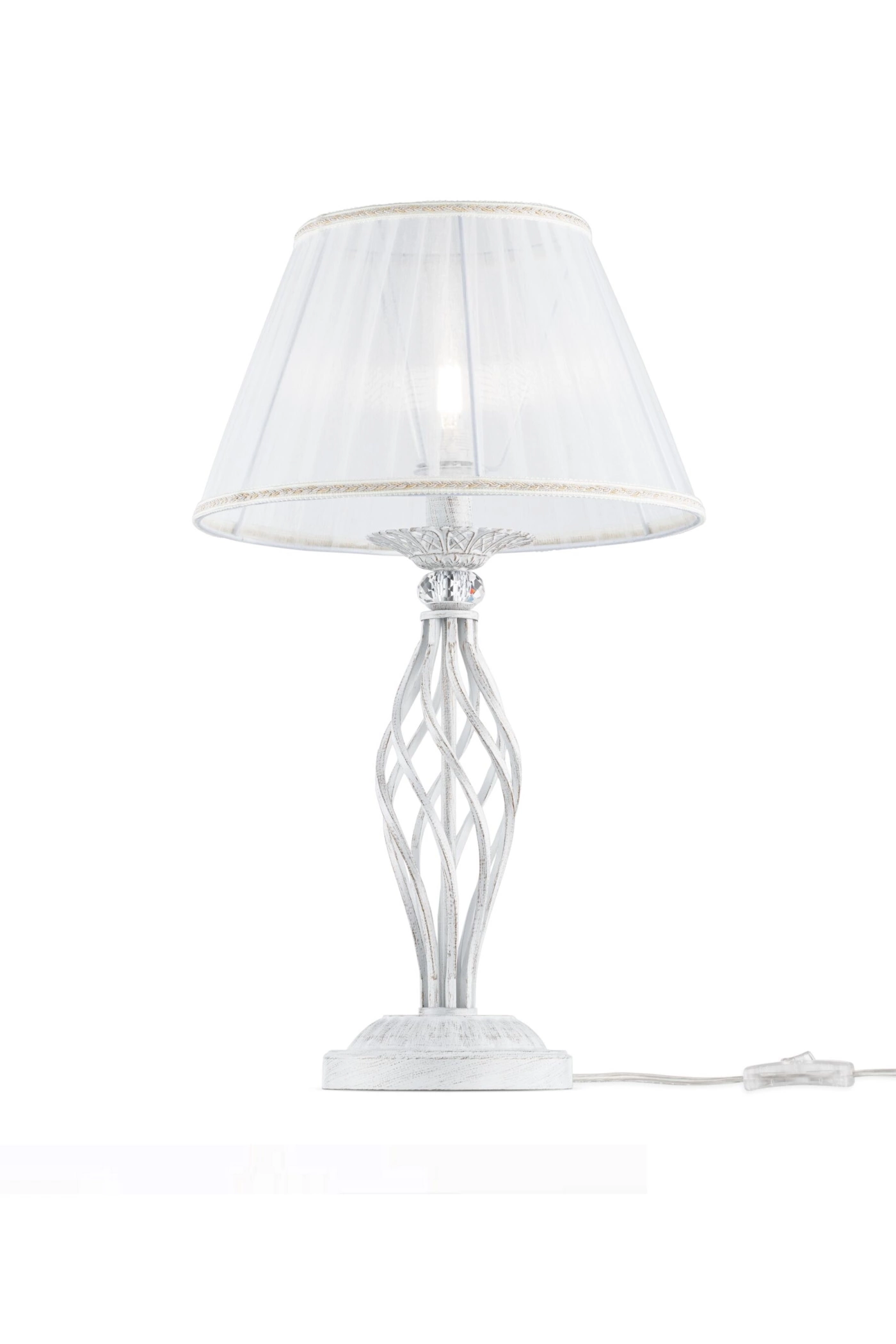   
                        
                        Настільна лампа VASMAR (Україна) 54556    
                         у стилі Класика, Прованс.  
                        Тип джерела світла: світлодіодна лампа, змінна.                                                 Кольори плафонів і підвісок: Білий.                         Матеріал: Тканина.                          фото 1