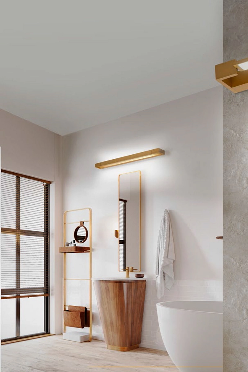   
                        
                        Підсвітка для ванної AZZARDO (Польща) 54655    
                         у стилі Хай-тек.  
                        Тип джерела світла: вбудований led-модуль, незмінний.                                                 Кольори плафонів і підвісок: Золото, Білий.                         Матеріал: Алюміній, Акрил.                          фото 2