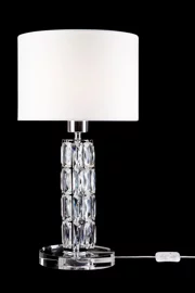   
                        
                        Настольная лампа VASMAR (Украина) 54907    
                         в стиле Классика.  
                        Тип источника света: светодиодная лампа, сменная.                                                 Цвета плафонов и подвесок: Белый, Прозрачный.                         Материал: Ткань, Стекло.                          фото 1