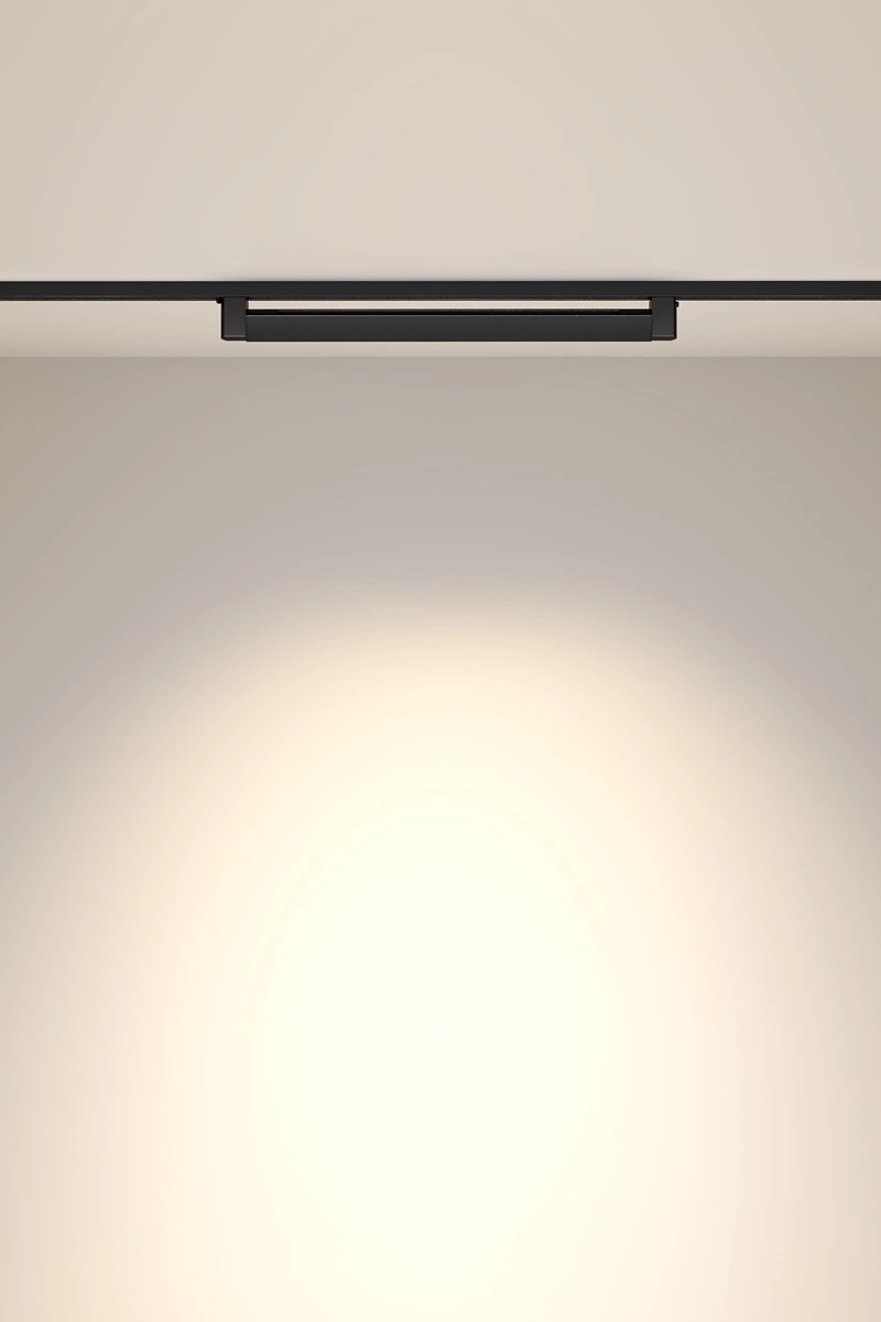   
                        
                        Трековый светильник VASMAR (Украина) 54995    
                         в стиле Хай-тек.  
                        Тип источника света: встроенный led-модуль, несъемный.                                                 Цвета плафонов и подвесок: Черный.                         Материал: Алюминий, Пластик.                          фото 6