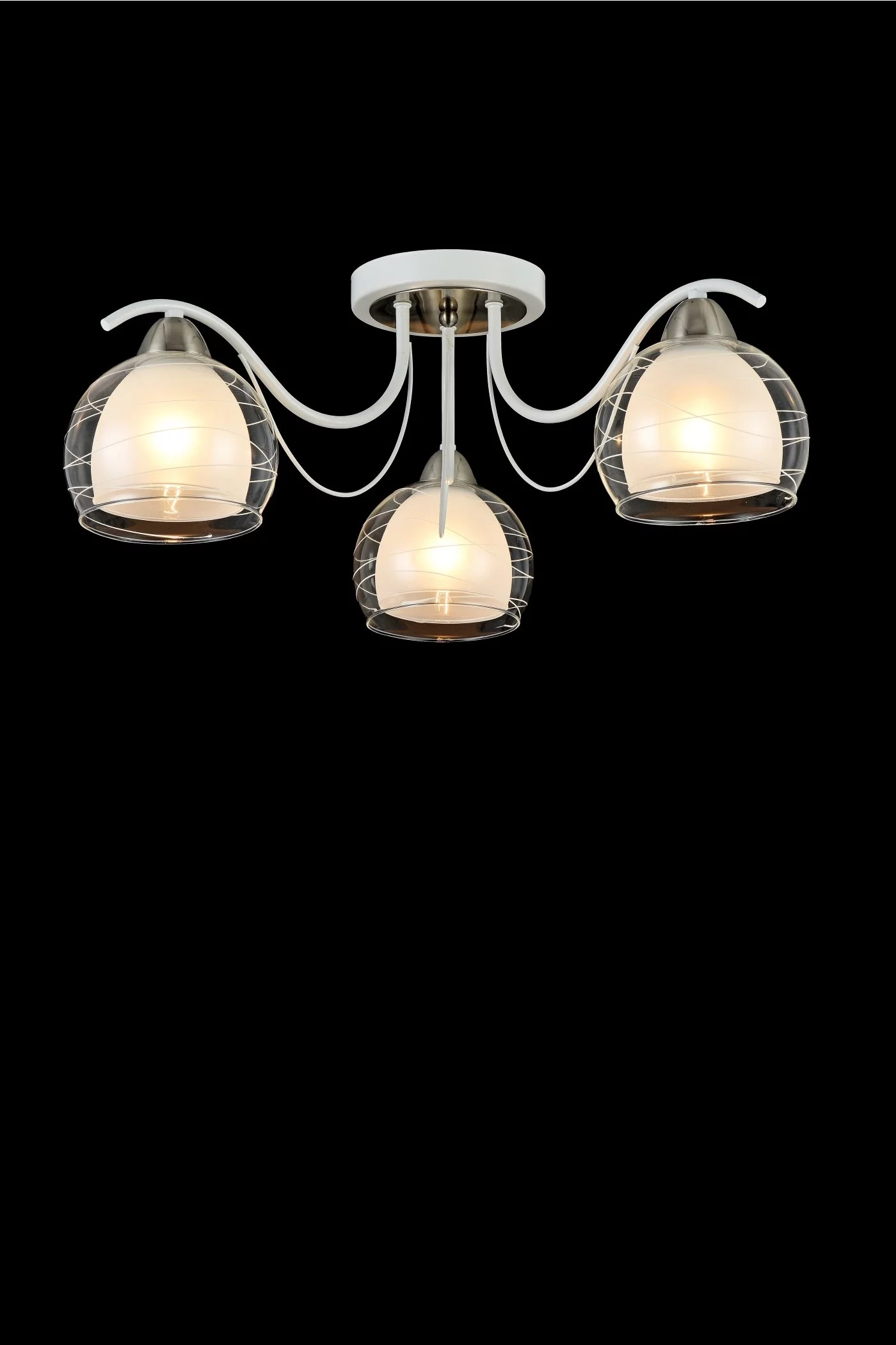   
                        
                        Люстра VASMAR (Украина) 55585    
                         в стиле Модерн.  
                        Тип источника света: светодиодная лампа, сменная.                         Форма: Круг.                         Цвета плафонов и подвесок: Белый, Прозрачный, Рисунок.                         Материал: Стекло.                          фото 3