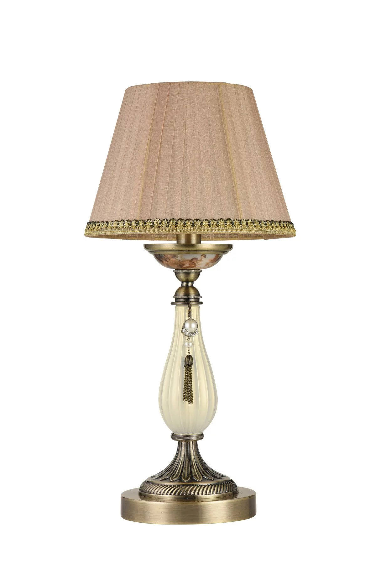   
                        
                        Настольная лампа VASMAR (Украина) 55821    
                         в стиле Классика.  
                        Тип источника света: светодиодная лампа, сменная.                                                 Цвета плафонов и подвесок: Бежевый.                         Материал: Ткань.                          фото 3