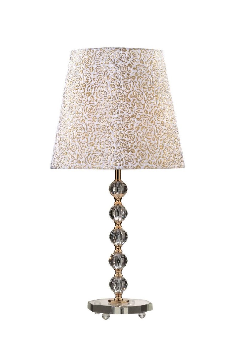   
                        Настільна лампа IDEAL LUX (Італія) 56382    
                         у стилі модерн.  
                        Тип джерела світла: cвітлодіодні led, енергозберігаючі, розжарювання.                                                 Кольори плафонів і підвісок: золото, білий, малюнок.                         Матеріал: тканина, пластик.                          фото 1