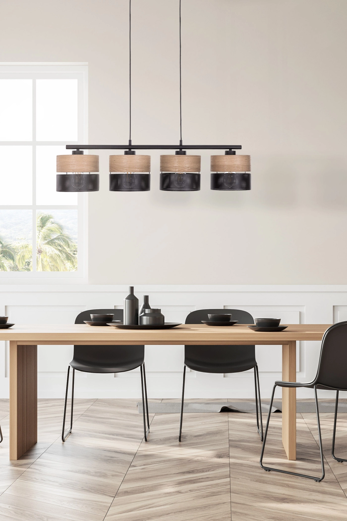   
                        
                        Люстра TK LIGHTING (Польша) 57062    
                         В стиле Кантри, Скандинавский.  
                        Тип источника света: светодиодная лампа, сменная.                         Форма: Прямоугольник.                         Цвета плафонов и подвесок: Черный, Коричневый.                         Материал: Металл, Дерево.                          фото 8