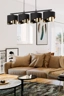   
                        
                        Люстра TK LIGHTING (Польша) 57159    
                         В стиле Лофт.  
                        Тип источника света: светодиодная лампа, сменная.                         Форма: Прямоугольник.                         Цвета плафонов и подвесок: Черный, Золото.                         Материал: Ткань, Пластик.                          фото 7