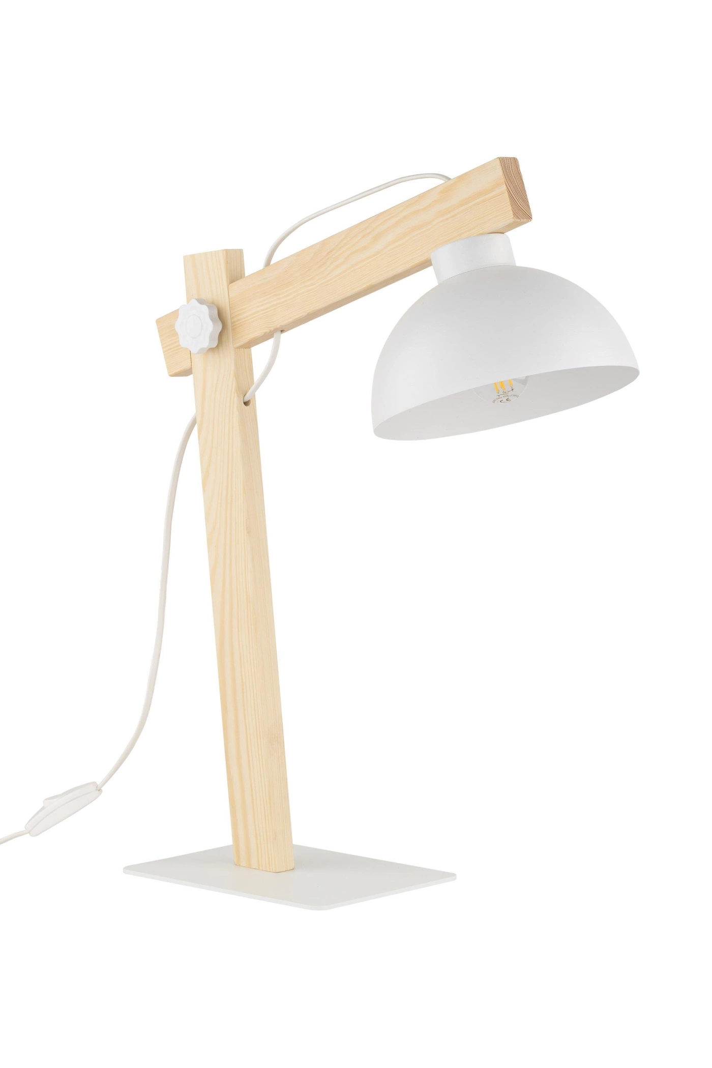   
                        
                        Настольная лампа TK LIGHTING (Польша) 57202    
                         в стиле Скандинавский, Кантри.  
                        Тип источника света: светодиодная лампа, сменная.                                                 Цвета плафонов и подвесок: Белый.                         Материал: Металл.                          фото 1