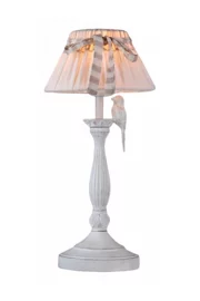   
                        
                        Настільна лампа VASMAR (Україна) 57314    
                         у стилі Прованс.  
                        Тип джерела світла: світлодіодна лампа, змінна.                                                 Кольори плафонів і підвісок: Білий, Сірий.                         Матеріал: Тканина.                          фото 1