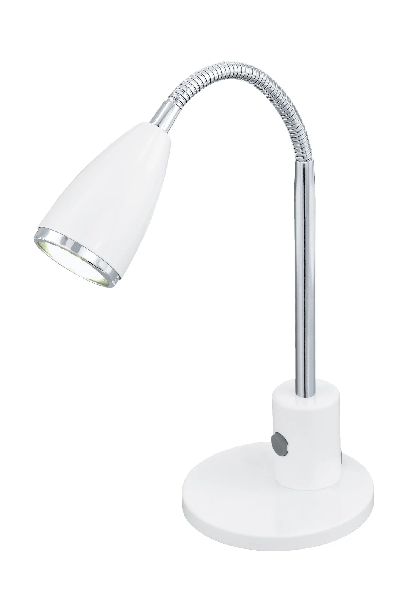   
                        Настольная лампа EGLO  (Австрия) 57984    
                         в стиле Хай-тек.  
                        Тип источника света: светодиодная лампа, сменная.                                                 Цвета плафонов и подвесок: Белый.                                                  фото 1