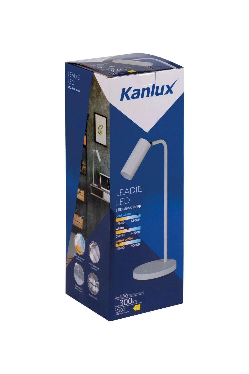   
                        
                        Настільна лампа KANLUX (Польща) 58091    
                         у стилі Хай-тек.  
                        Тип джерела світла: вбудований led-модуль, незмінний.                                                 Кольори плафонів і підвісок: Білий.                         Матеріал: Пластик.                          фото 12