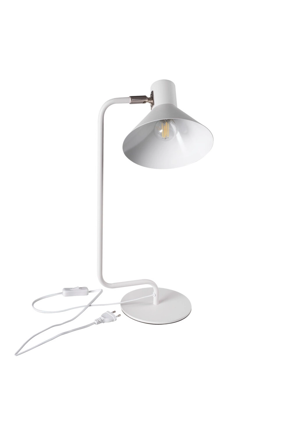   
                        
                        Настольная лампа KANLUX (Польша) 58135    
                         в стиле Хай-тек.  
                        Тип источника света: светодиодная лампа, сменная.                                                 Цвета плафонов и подвесок: Белый.                         Материал: Металл.                          фото 1