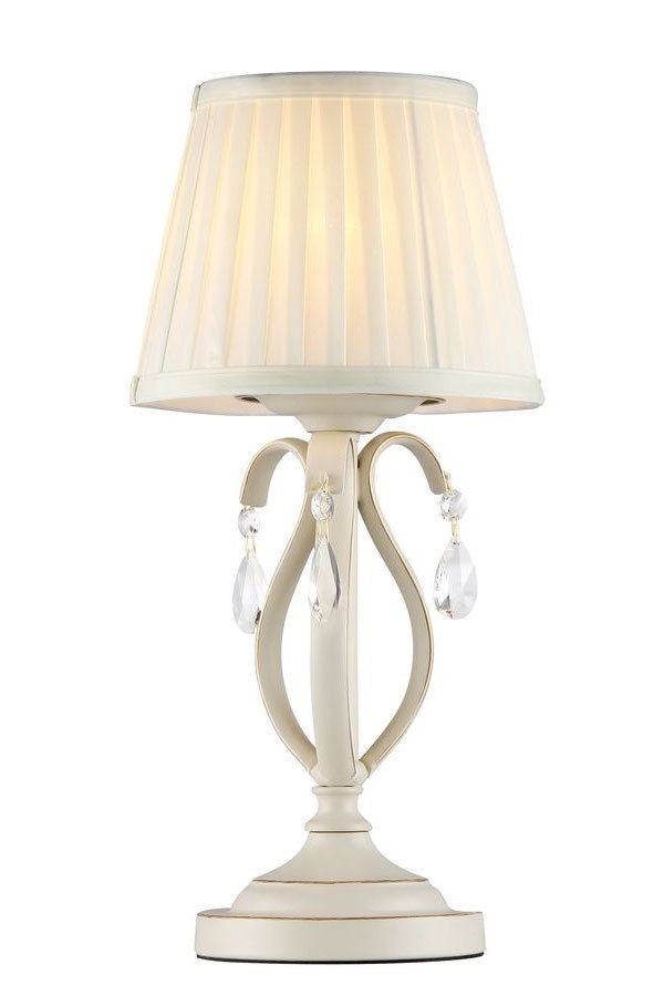   
                        Настільна лампа MAYTONI (Німеччина) 58578    
                         у стилі класика.  
                        Тип джерела світла: cвітлодіодні led, енергозберігаючі, розжарювання.                                                 Кольори плафонів і підвісок: білий, прозорий.                         Матеріал: тканина, кришталь.                          фото 4