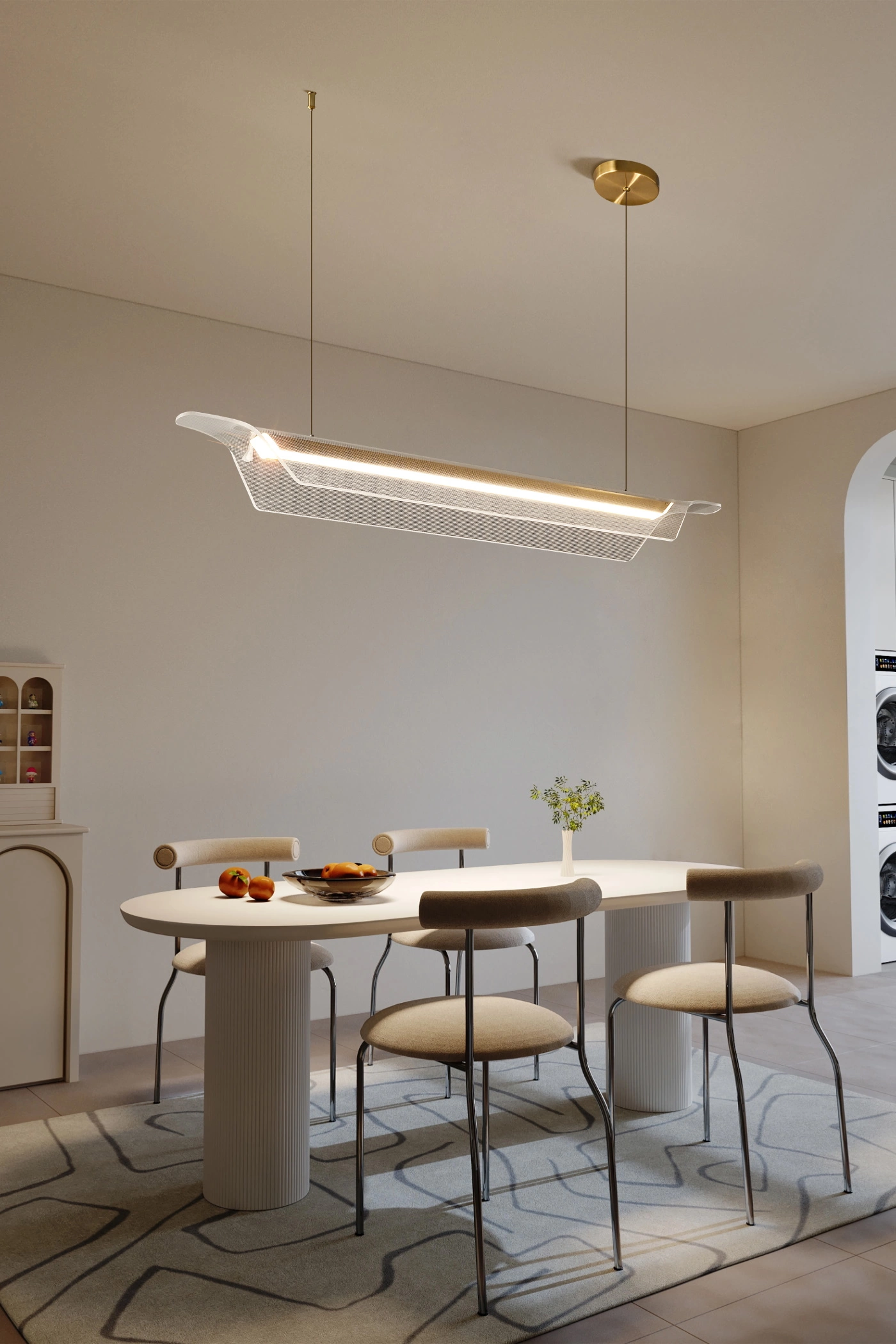   
                        
                        Люстра LAGUNA LIGHTING (Україна) 59549    
                         У стилі Модерн.  
                        Тип джерела світла: вбудований led-модуль, незмінний.                         Форма: Прямокутник.                         Кольори плафонів і підвісок: Прозорий, Золото.                         Матеріал: Акрил, Метал.                          фото 3