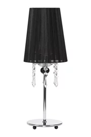   
                        Настольная лампа NOWODVORSKI  (Польша) 66675    
                         в стиле Арт-деко.  
                        Тип источника света: светодиодная лампа, сменная.                                                 Цвета плафонов и подвесок: Черный, Прозрачный.                         Материал: Ткань, Акрил.                          фото 1