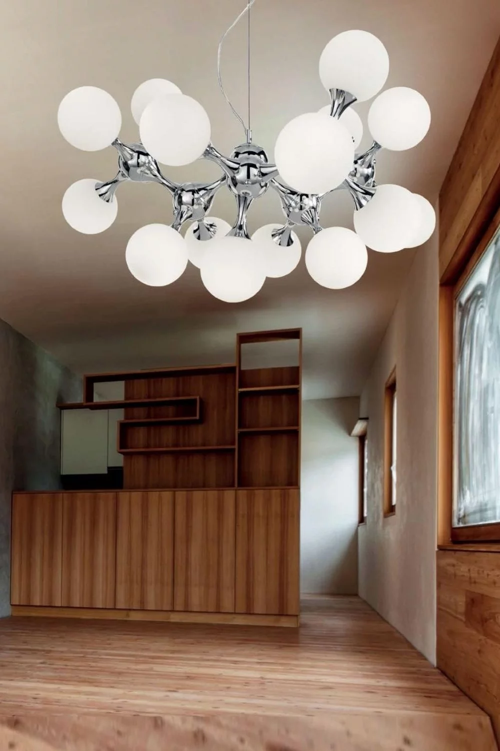   
                        
                        Люстра IDEAL LUX (Італія) 67534    
                         У стилі Модерн.  
                        Тип джерела світла: світлодіодна лампа, змінна.                         Форма: Коло, Молекула.                         Кольори плафонів і підвісок: Білий.                         Матеріал: Скло.                          фото 1