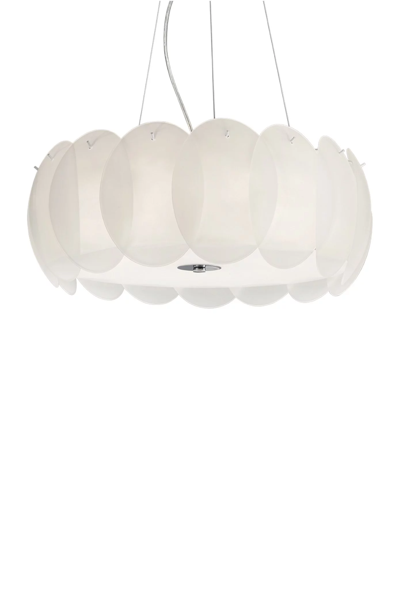   
                        Люстра IDEAL LUX (Італія) 67556    
                         у стилі Модерн.  
                        Тип джерела світла: світлодіодна лампа, змінна.                         Форма: Коло.                         Кольори плафонів і підвісок: Білий.                         Матеріал: Скло.                          фото 1