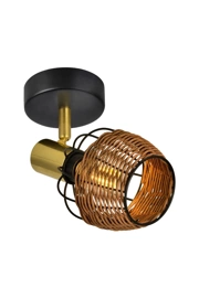   
                        
                        Точковий світильник ZUMALINE (Польща) 69967    
                         у стилі Кантрі.  
                        Тип джерела світла: світлодіодна лампа, змінна.                         Форма: Коло.                         Кольори плафонів і підвісок: Коричневий, Чорний.                         Матеріал: Метал, Дерево.                          фото 1