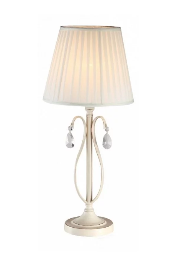   
                        Настільна лампа MAYTONI (Німеччина) 74631    
                         у стилі Класика.  
                        Тип джерела світла: світлодіодна лампа, змінна.                                                 Кольори плафонів і підвісок: Білий, Прозорий.                         Матеріал: Тканина, Кришталь.                          фото 1