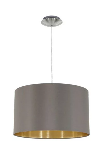   
                        
                        Люстра EGLO (Австрія) 75090    
                         у стилі Модерн.  
                        Тип джерела світла: світлодіодна лампа, змінна.                         Форма: Циліндр.                         Кольори плафонів і підвісок: Сірий, Золото.                         Матеріал: Тканина.                          фото 1