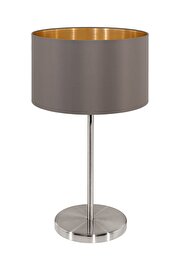   
                        Настільна лампа EGLO (Австрія) 75115    
                         у стилі модерн.  
                        Тип джерела світла: cвітлодіодні led, енергозберігаючі, розжарювання.                                                 Кольори плафонів і підвісок: коричневий, золото.                         Матеріал: тканина.                          фото 1