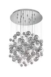   
                        Люстра IDEAL LUX  (Италия) 81107    
                         в стиле модерн, арт-деко.  
                        Тип источника света: светодиодные led, галогенные.                         Форма: круг.                         Цвета плафонов и подвесок: прозрачный, серый.                         Материал: стекло.                          фото 1