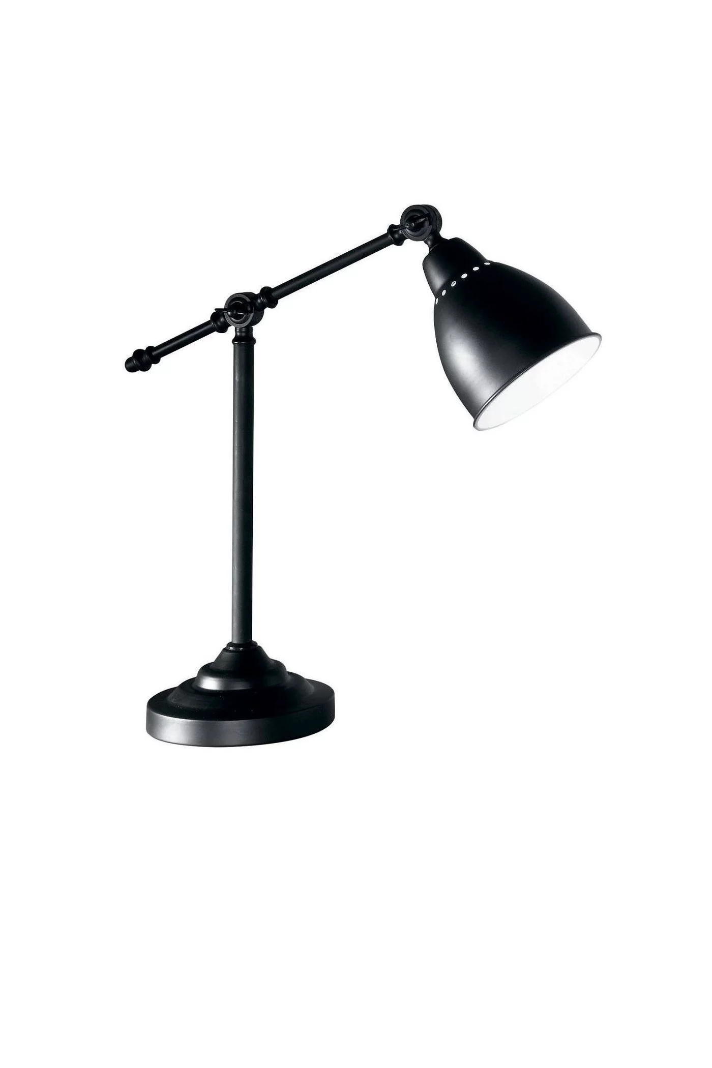  
                        Настільна лампа IDEAL LUX (Італія) 81300    
                         у стилі Скандинавський.  
                        Тип джерела світла: світлодіодна лампа, змінна.                                                 Кольори плафонів і підвісок: Чорний, Білий.                         Матеріал: Метал.                          фото 1