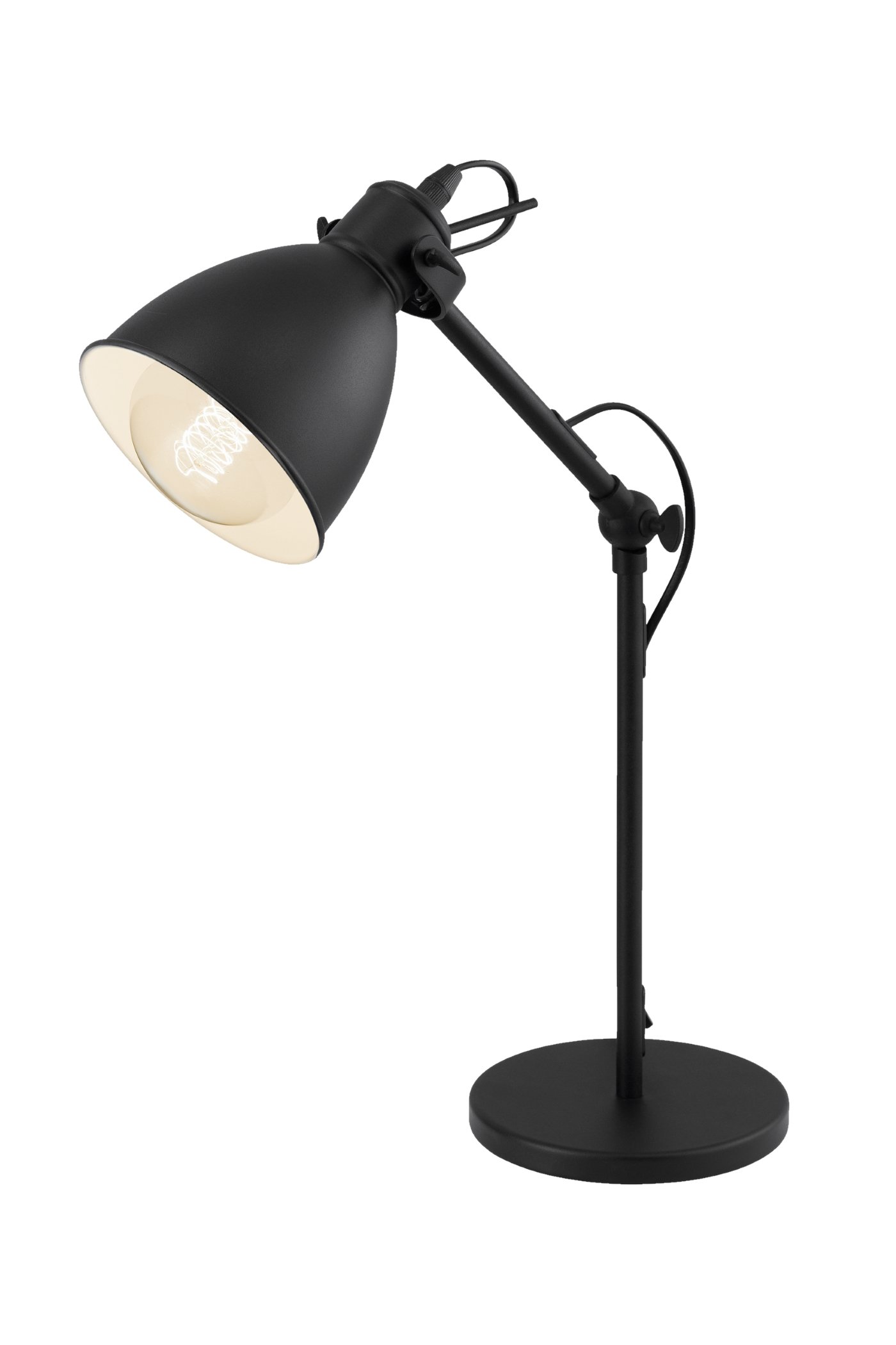   
                        Настільна лампа EGLO (Австрія) 82694    
                         у стилі скандинавський.  
                        Тип джерела світла: cвітлодіодні led, енергозберігаючі, розжарювання.                                                 Кольори плафонів і підвісок: чорний, білий.                         Матеріал: сталь.                          фото 1