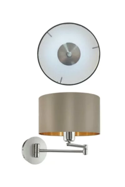   
                        
                        Бра EGLO (Австрія) 83189    
                         у стилі Модерн.  
                        Тип джерела світла: світлодіодна лампа, змінна.                                                 Кольори плафонів і підвісок: Сірий, Золото.                         Матеріал: Тканина.                          фото 2