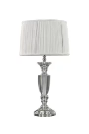   
                        Настольная лампа IDEAL LUX  (Италия) 88001    
                         в стиле Классика.  
                        Тип источника света: светодиодная лампа, сменная.                                                 Цвета плафонов и подвесок: Белый.                         Материал: Ткань.                          фото 1